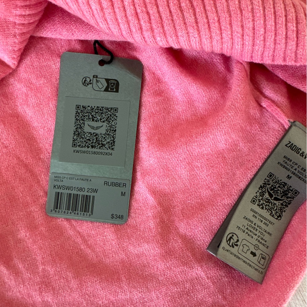 Zadig & Voltaire Pink 100% Cashmere Sweater - Picture 2 of 5